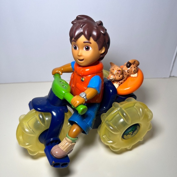 Vintage Y2K Go Diego GO and Baby Jaguar Pull String and Go Bath Toy - Picture 1 of 3